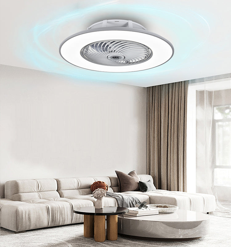 Intelligent DC LED Ceiling Fan Light Low Noise Air Cooling Fan Bedroom Hotel Remote Control Electric Source