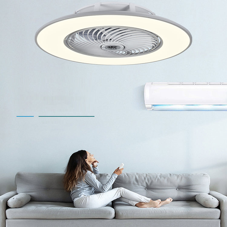 Intelligent DC LED Ceiling Fan Light Low Noise Air Cooling Fan Bedroom Hotel Remote Control Electric Source