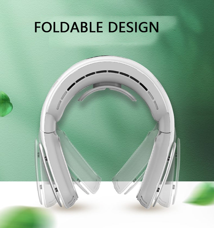 High Quality Long Life Time Portable Bladeless Electric Neck Hanging Fan For Export white