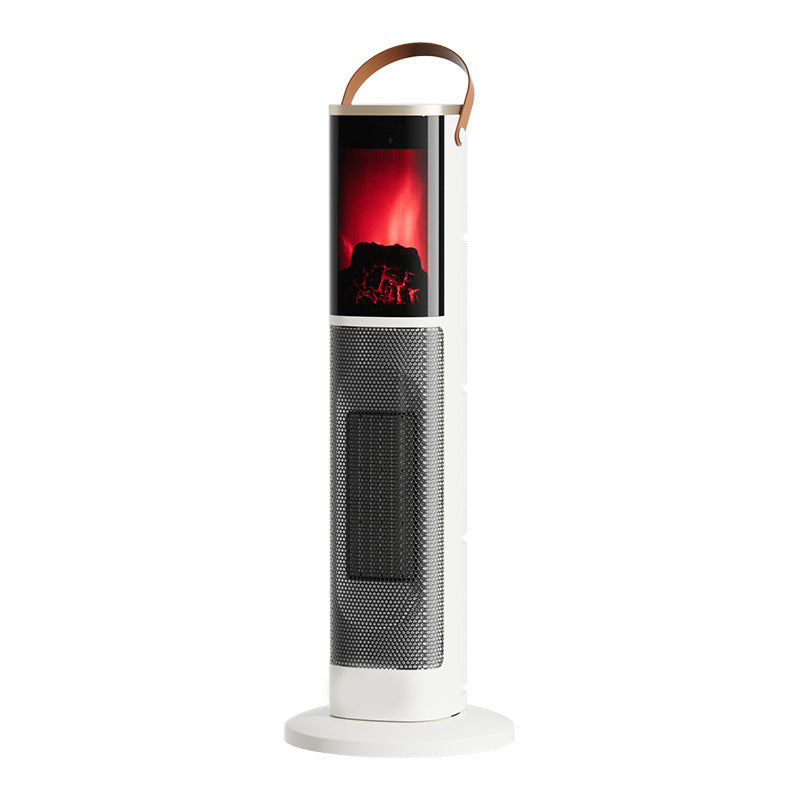 Portable Electric Heater Energy-Saving 3D Flame Fireplace Silent Vertical Hot Air Machine for Living Room