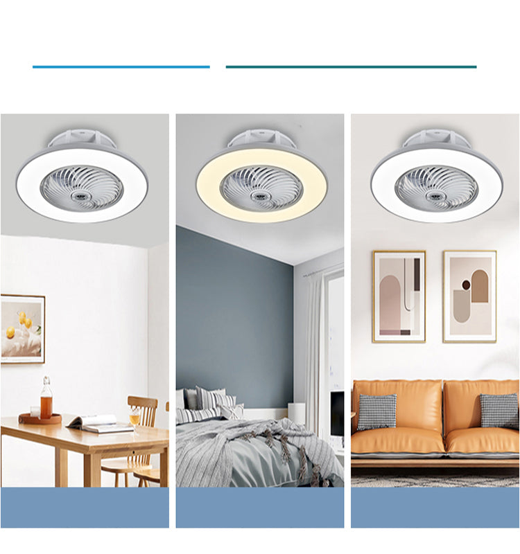 Intelligent DC LED Ceiling Fan Light Low Noise Air Cooling Fan Bedroom Hotel Remote Control Electric Source