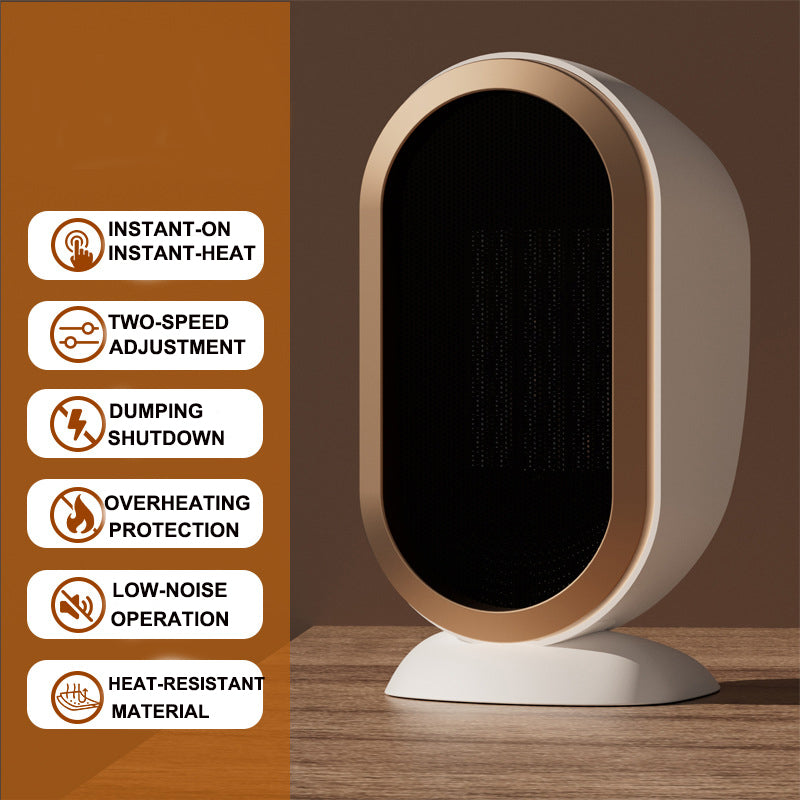 High-Power PTC Ceramic Electric Heater Portable Vertical Desk Fan for Home Office Bedroom