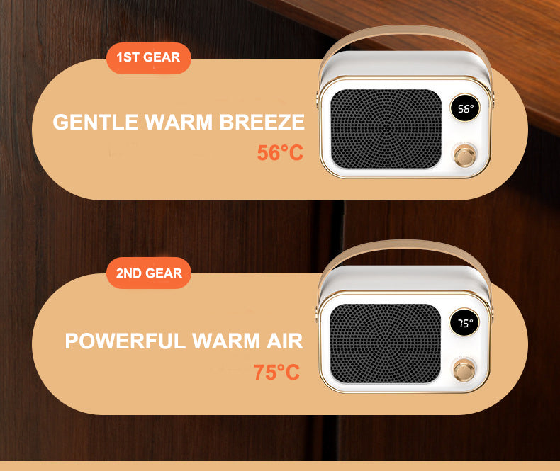 Smart Screen Portable PTC Thermostatic Electric Heater Home Office Cross-Border Desktop Fan Heater Free Living Room