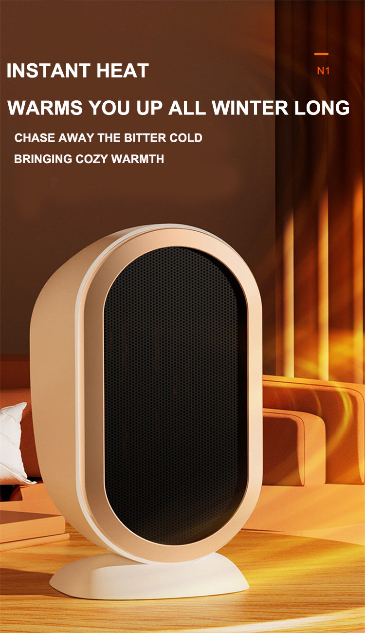 High-Power PTC Ceramic Electric Heater Portable Vertical Desk Fan for Home Office Bedroom