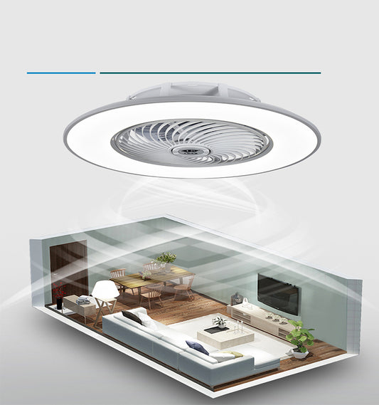 Intelligent DC LED Ceiling Fan Light Low Noise Air Cooling Fan Bedroom Hotel Remote Control Electric Source