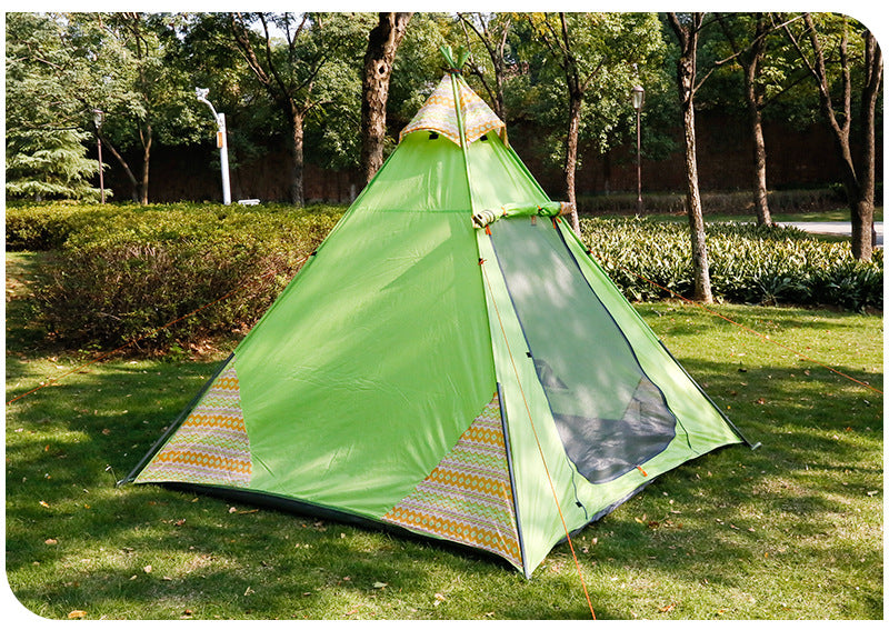 Outdoor camping tent iron pole windproof waterproof camping tent