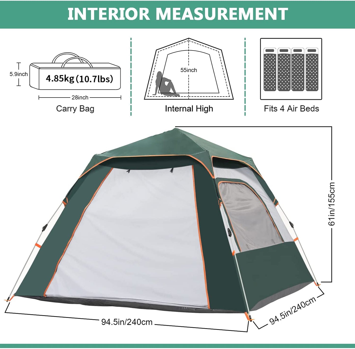Outdoor Lightweight Instant Automatic pop up Backpacking Beach Tents