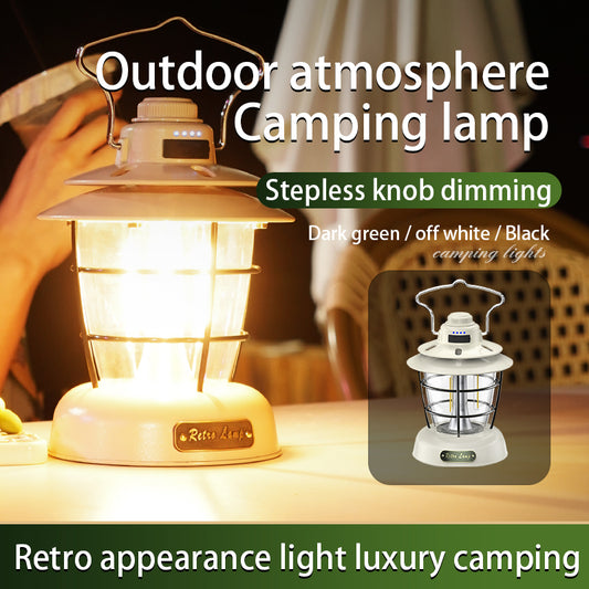 2023 new outdoor tent night retro led light wholesale USB rechargeable camping lamps